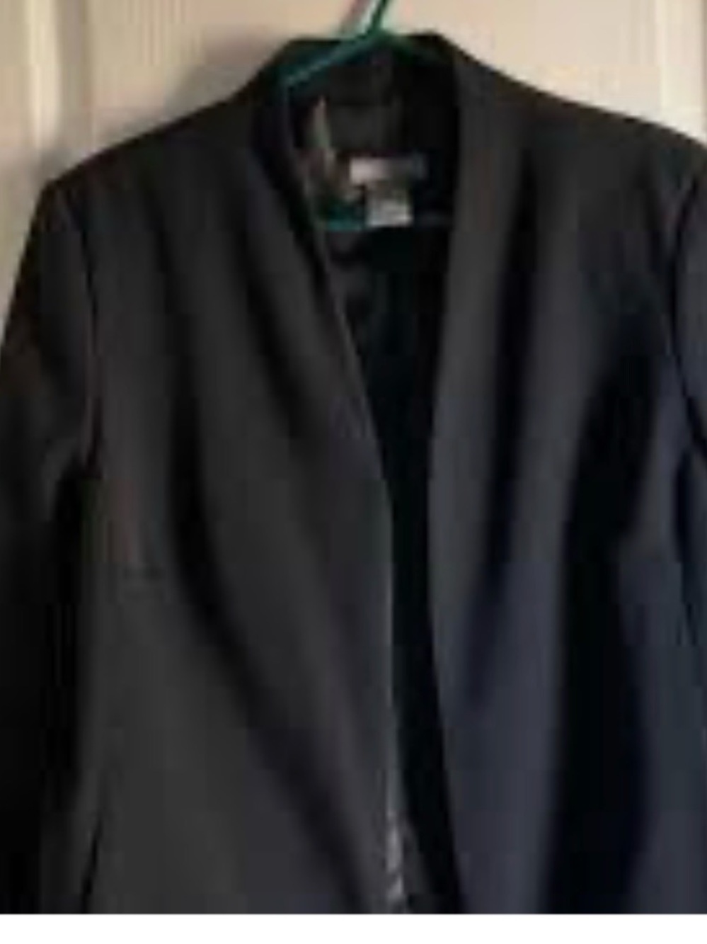 Investments Black Collarless Blazer Jacket
